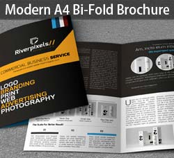 indesign模板－产品手册(双折页/通用型)：Modern A4 Bi-Fold Brochure
